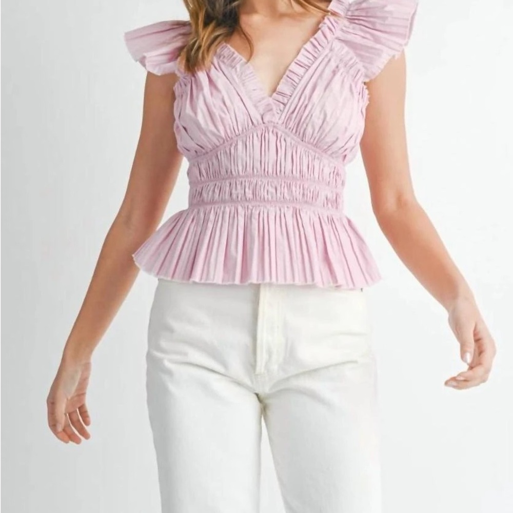 Mable Pleated Peplum top